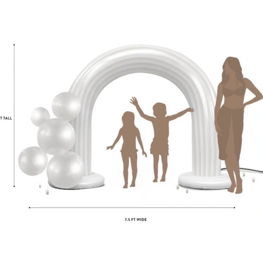White Inflatable Arch with Balloons Sprinkler